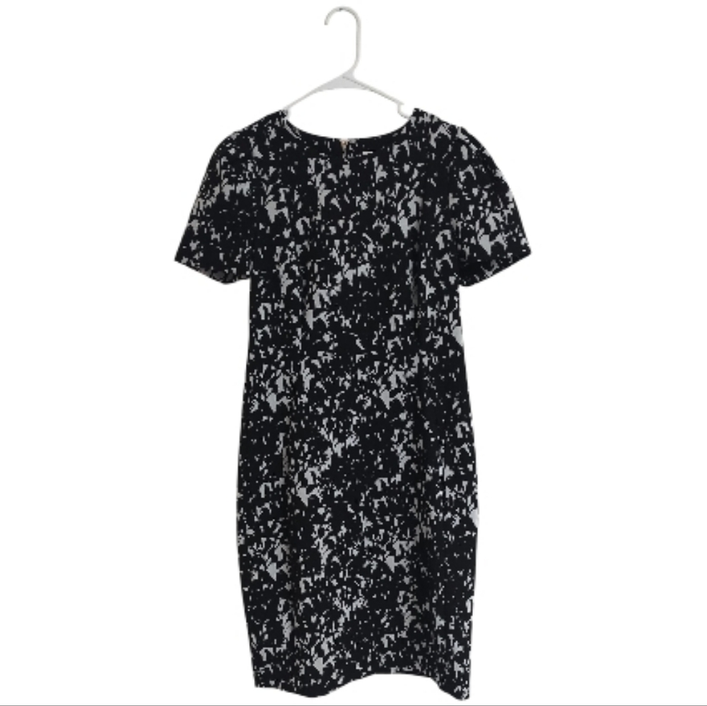 Calvin Klein Black and Grey Pattern Dress